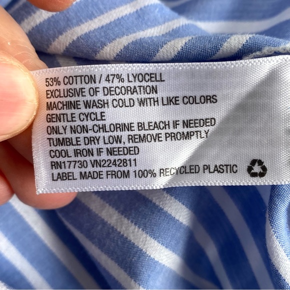 Ava & Viv Cotton Embroidered Plus Size Stripe Dresss - Picture 11 of 13